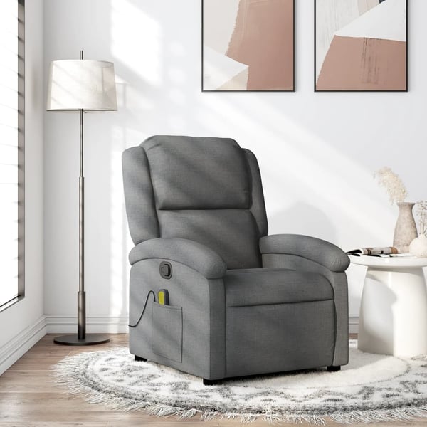 vidaXL massagestol stof mørkegrå