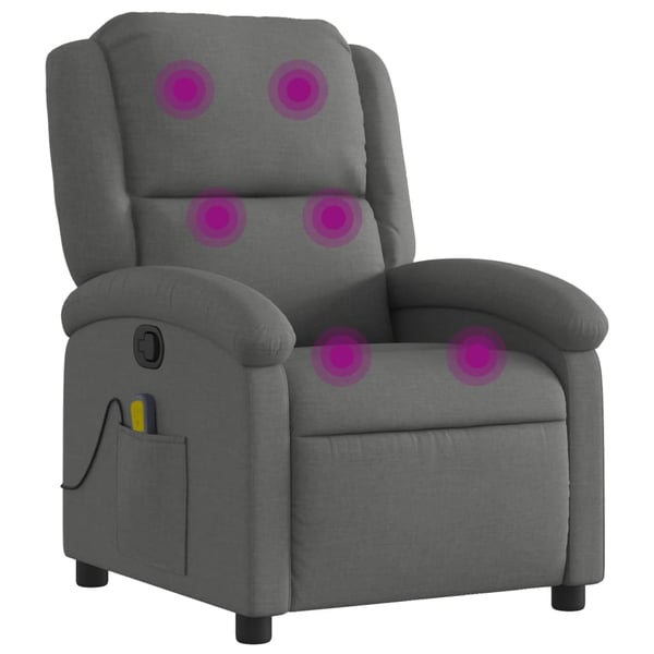 vidaXL massagestol stof mørkegrå