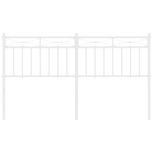 vidaXL Sengegavl i metall hvit 150 cm