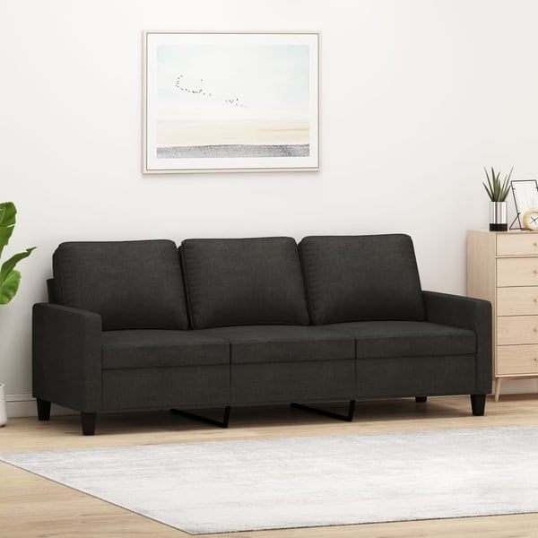 vidaXL 3-personers sofa 180 cm stof sort