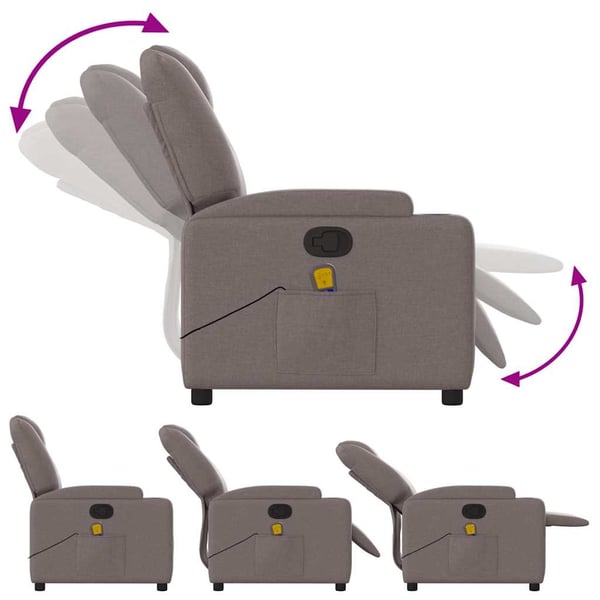 vidaXL massagestol stof gråbrun
