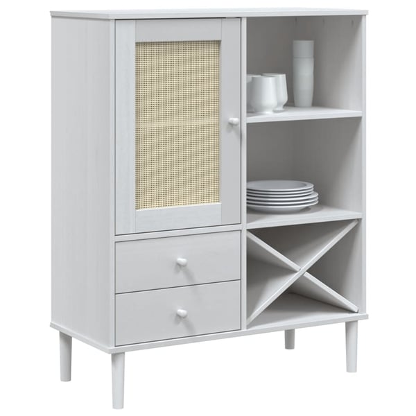 vidaXL Skjenk SENJA rotting utseende hvit 90x40x112 cm heltre furu