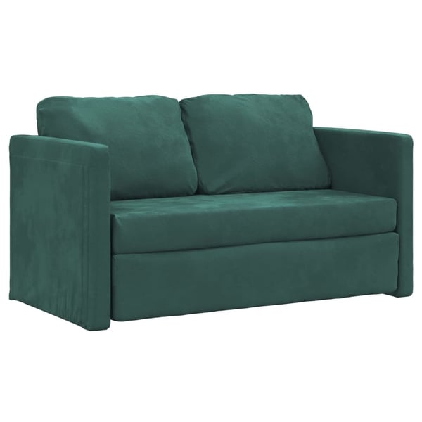 vidaXL 2-i-1 sovesofa 122x204x55 cm velour mørkegrøn