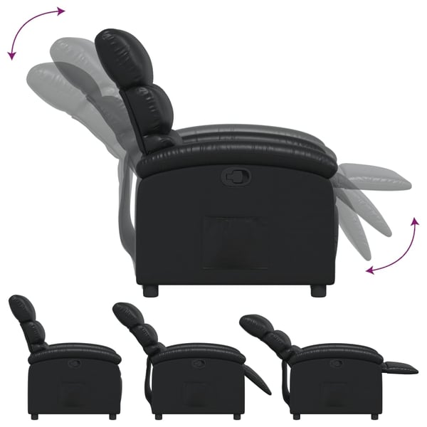 vidaXL Reclinerfåtölj svart konstläder