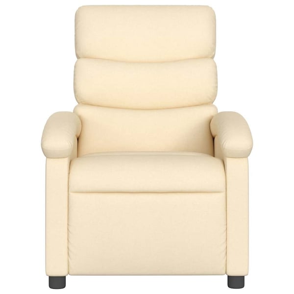 vidaXL Massagefåtölj gräddvit tyg