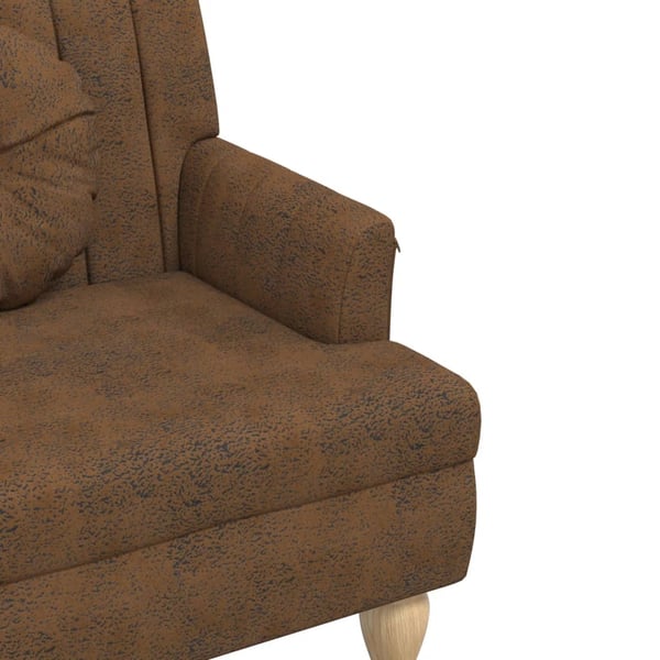 vidaXL bænk med ryglæn 113x64,5x75,5 cm imiteret ruskind brun