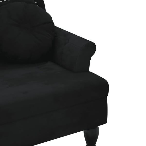 vidaXL bænk med hynder 120,5x65x75 cm velour sort