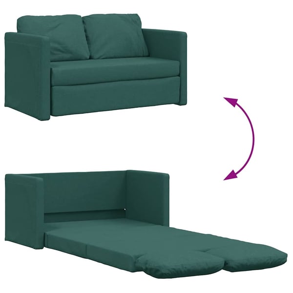 vidaXL 2-i-1 sovesofa 112x174x55 cm stof mørkegrøn
