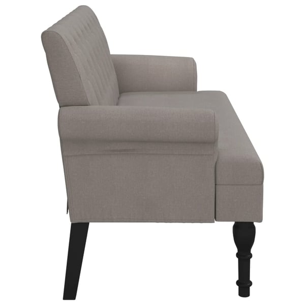 vidaXL bænk med ryglæn 120x62x75,5 cm stof gråbrun