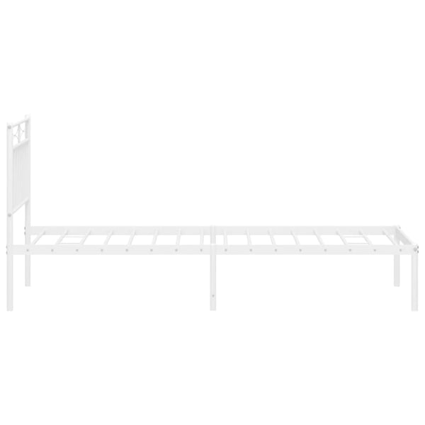 vidaXL Sengeramme i metall med hodegavl hvit 80x200 cm
