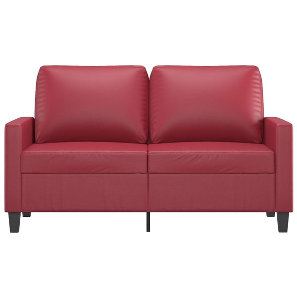 vidaXL 2-personers sofa 120 cm kunstlæder vinrød