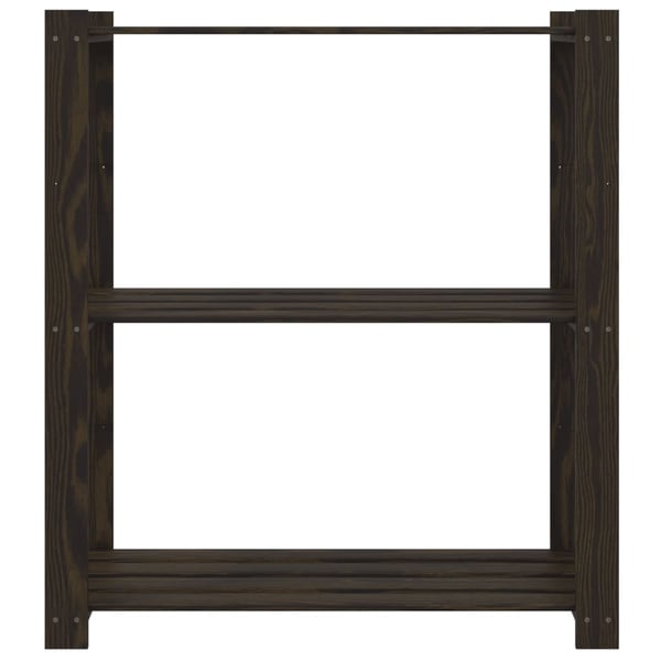 vidaXL Oppbevaringshylle 3 etasjer svart 80x38x90 cm heltre furu