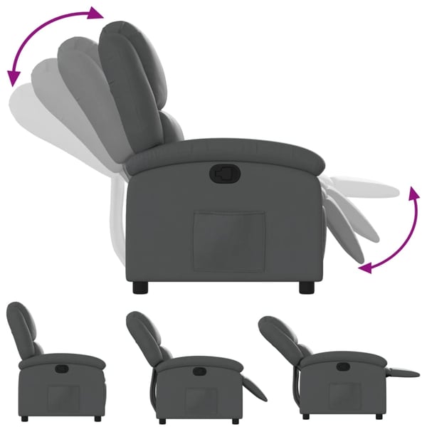 vidaXL Reclinerfåtölj grå konstläder