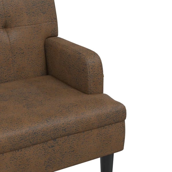 vidaXL bænk med ryglæn 112x65,5x75 cm imiteret ruskind brun