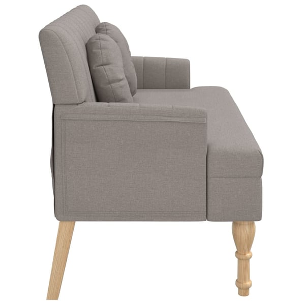 vidaXL bænk med hynder 113x64,5x75,5 cm stof gråbrun
