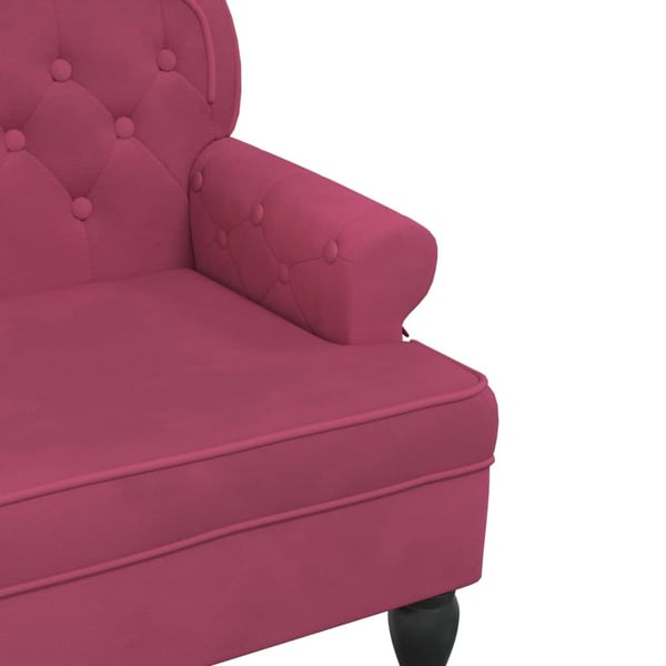 vidaXL bænk med ryglæn 119,5x64,5x75 cm velour vinrød