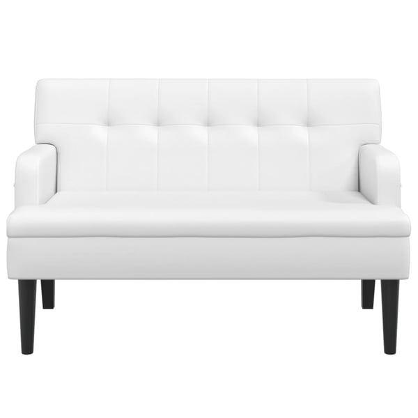 vidaXL bænk med ryglæn 112x65,5x75 cm kunstlæder hvid