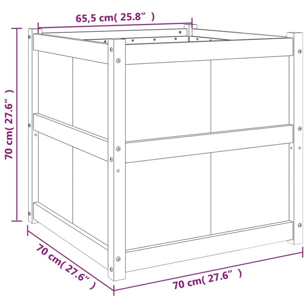 vidaXL Plantekasse 70x70x70 cm heltre furu