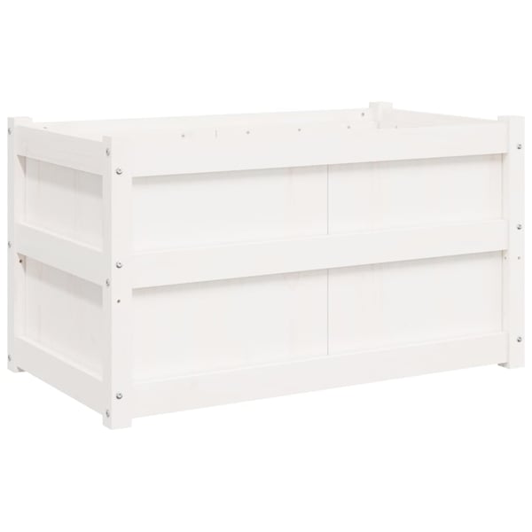 vidaXL Hageplantekasse hvit 90x50x50 cm heltre furu
