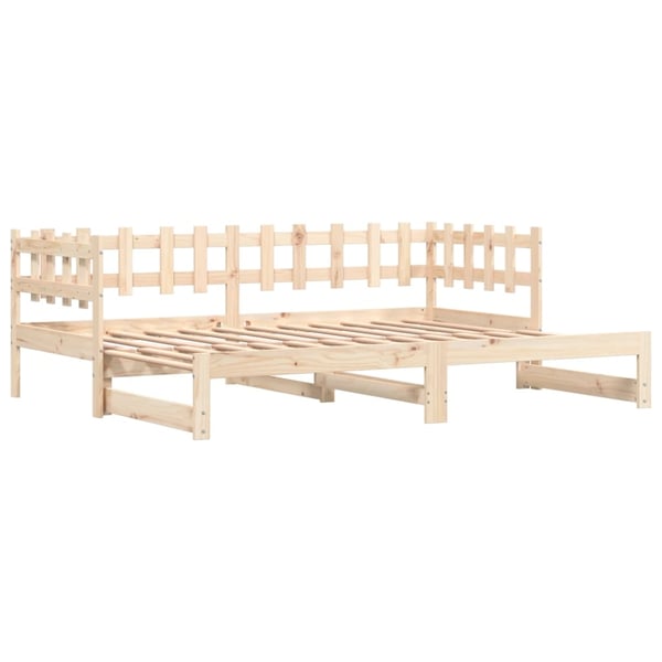 vidaXL Uttrekkbar dagseng 2x(90x200) cm heltre furu