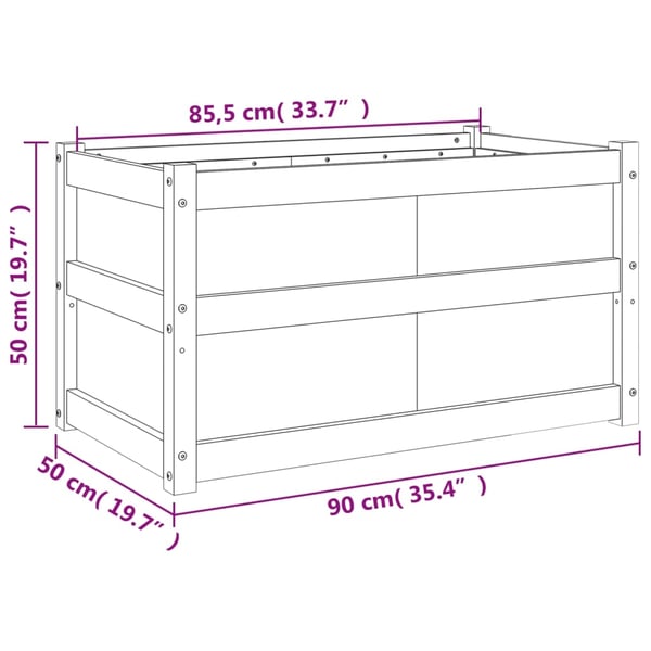 vidaXL Hageplantekasse 90x50x50 cm impregnert furu