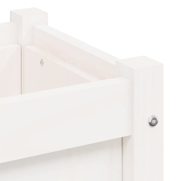 vidaXL Plantekasser 2 stk hvit heltre furu