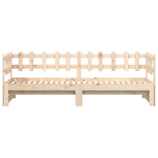 vidaXL Uttrekkbar dagseng 2x(80x200) cm heltre furu