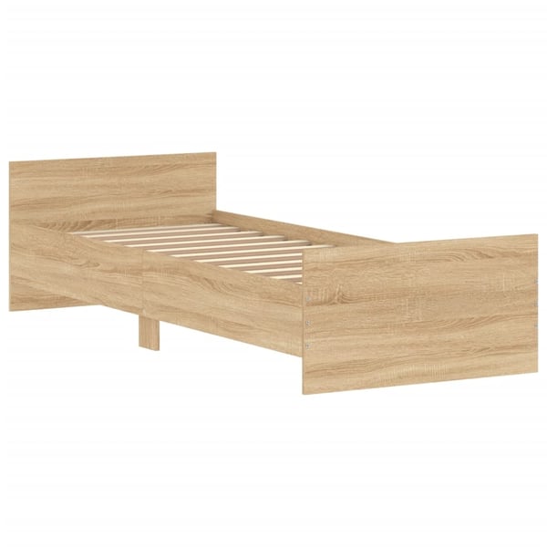 vidaXL Sengeramme uten madrass sonoma eik 75x190 cm konstruert tre