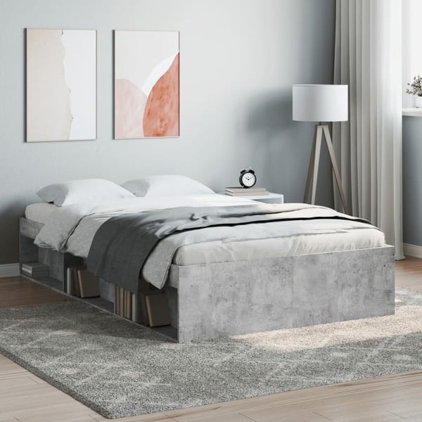 vidaXL Sengeramme betonggrå 120x200 cm