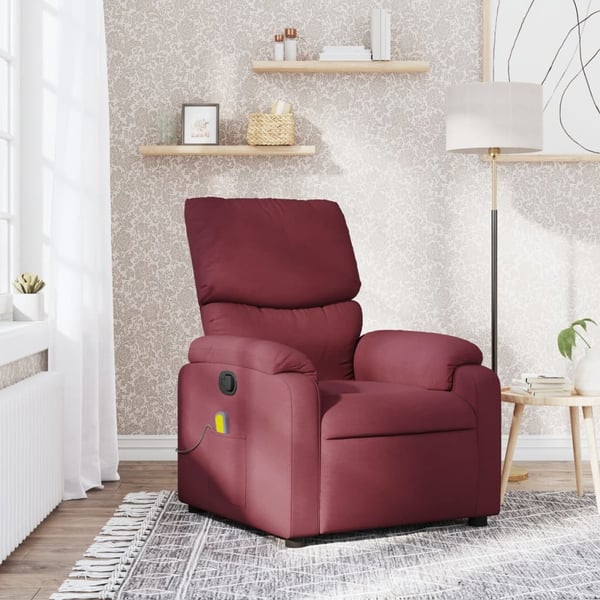 vidaXL massagestol stof vinrød