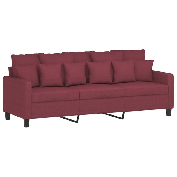 vidaXL sofasæt 2 dele med hynder stof vinrød