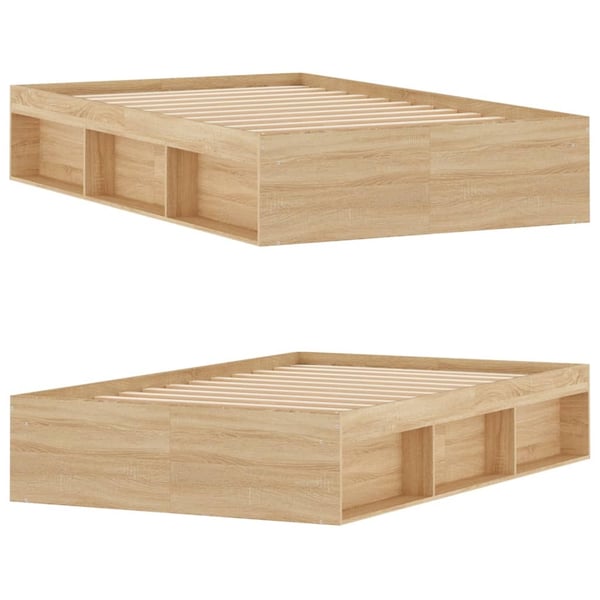 vidaXL Sengeramme sonoma eik 120x200 cm