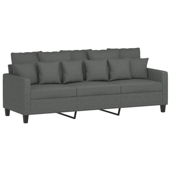 vidaXL 3-sitssoffa mörkgrå 180 cm tyg