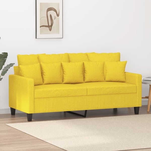 vidaXL 2-personers sofa 140 cm stof lysegul