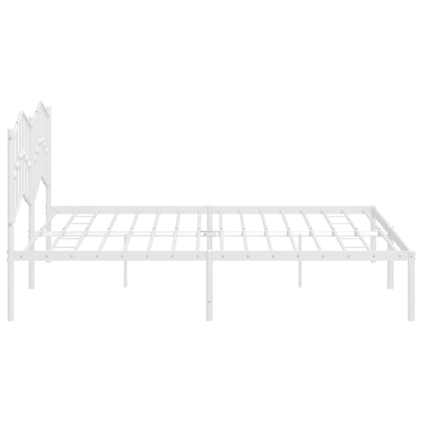 vidaXL Sengeramme i metall med hodegavl hvit 193x203 cm