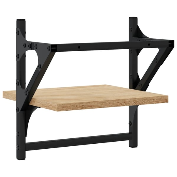 vidaXL væghylder med stænger 2 stk. 30x25x30 cm sonoma-eg