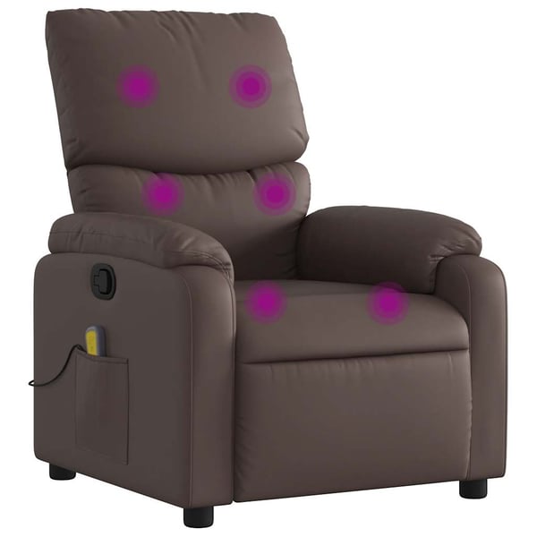 vidaXL massagestol kunstlæder brun