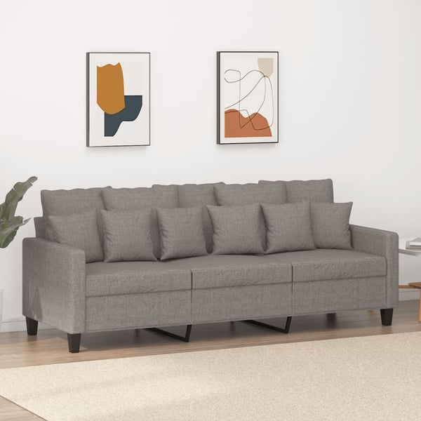 vidaXL 3-personers sofa 180 cm stof gråbrun