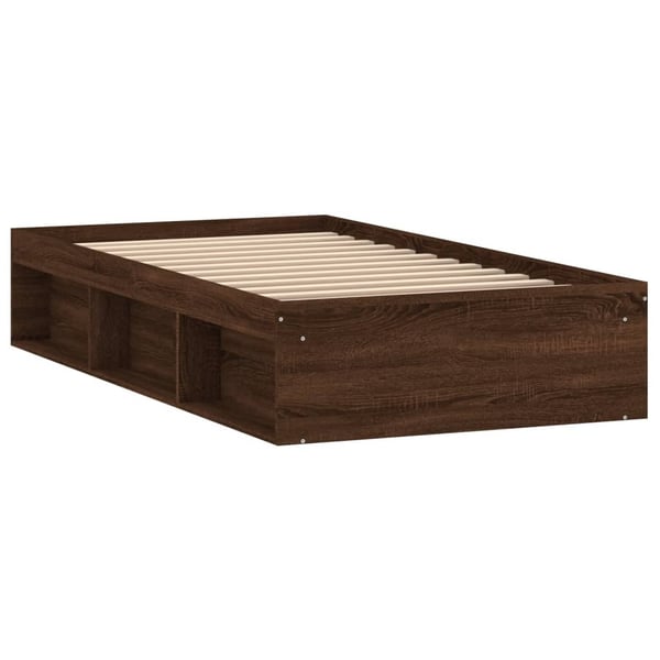 vidaXL Sengeramme brun eik 100x200 cm