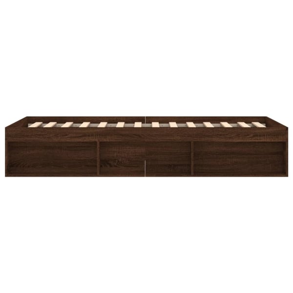 vidaXL Sengeramme brun eik 100x200 cm