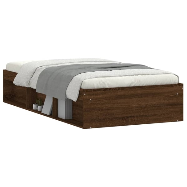 vidaXL Sengeramme brun eik 100x200 cm