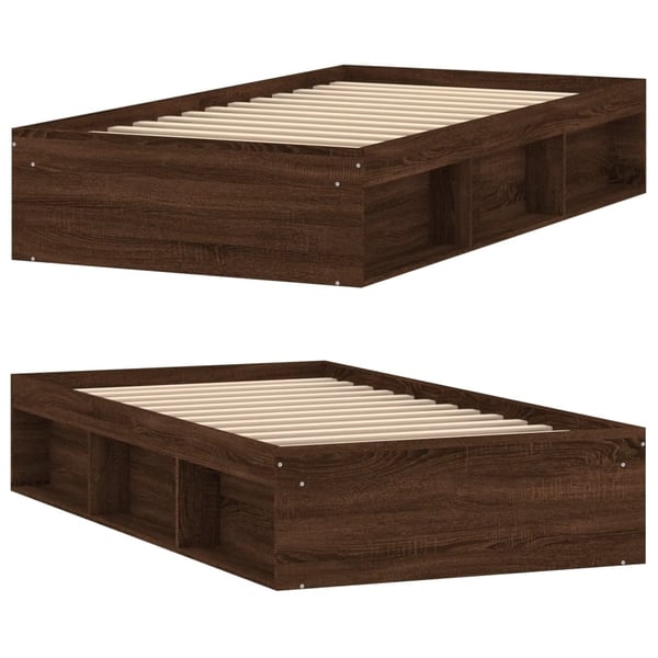 vidaXL Sengeramme brun eik 100x200 cm
