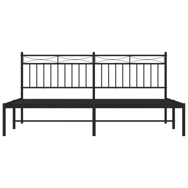 vidaXL Sengeramme i metall med sengegavl svart 183x213 cm