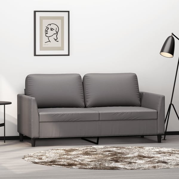 vidaXL 2-personers sofa 140 cm kunstlæder grå