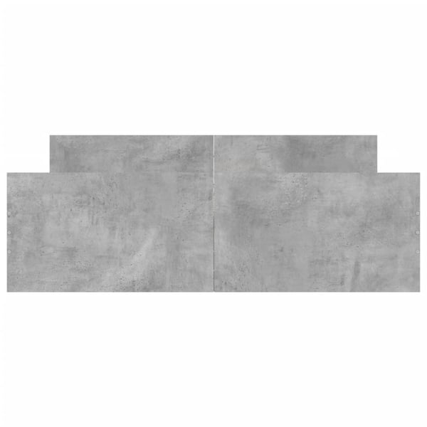 vidaXL Sengeramme med hode- og fotgavl betonggrå 140x190 cm
