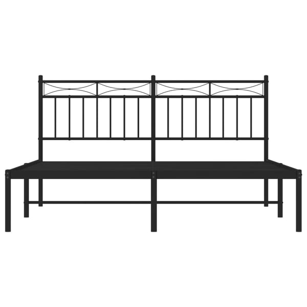 vidaXL Sengeramme i metall med sengegavl svart 150x200 cm