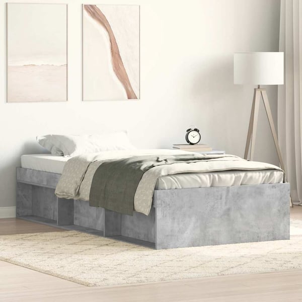 vidaXL Sängynrunko betoninharmaa 100x200 cm