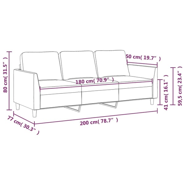 vidaXL 3-personers sofa 180 cm kunstlæder grå