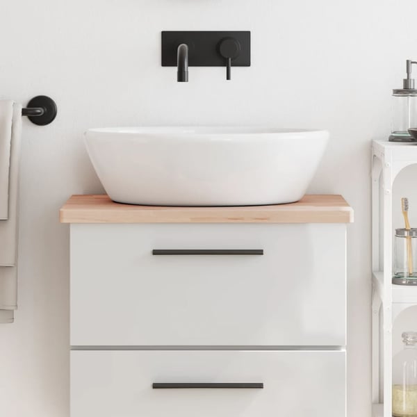 vidaXL Benkeplate til bad 60x40x2,5 cm heltre bøketre
