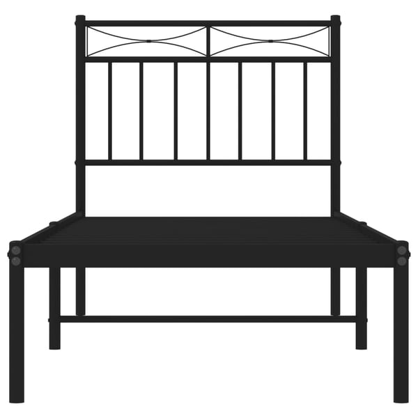 vidaXL Sengeramme i metall med hodegavl svart 80x200 cm